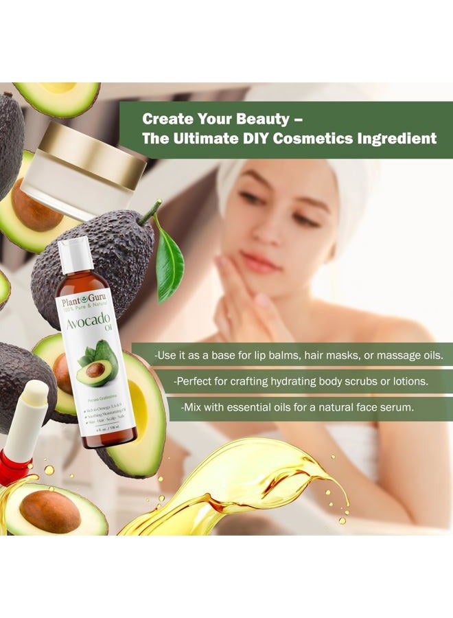 Plant Guru Avocado Oil 16 fl. oz. Cold Pressed 100% Pure Natural Carrier For Skin, Face, and Hair Growth Moisturizer. Perfect For DYI Creams, Lotions, Lip balm and Soap Making.  - Image 5