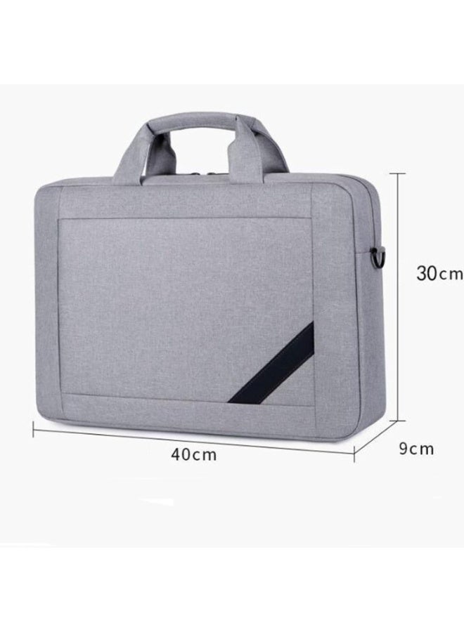 أريزون حقيبة كمبيوتر محمول أريزونا 9012 مقاس 14 بوصة، حقيبة كمبيوتر محمولة، حقيبة عرض، حقيبة كمبيوتر يدوية بسيطة، حقيبة أعمال كبيرة السعة، حقيبة كتف - رمادي - Image 3
