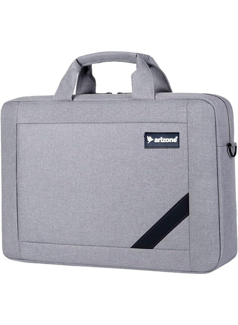 أريزون حقيبة كمبيوتر محمول أريزونا 9012 مقاس 14 بوصة، حقيبة كمبيوتر محمولة، حقيبة عرض، حقيبة كمبيوتر يدوية بسيطة، حقيبة أعمال كبيرة السعة، حقيبة كتف - رمادي - Image 1