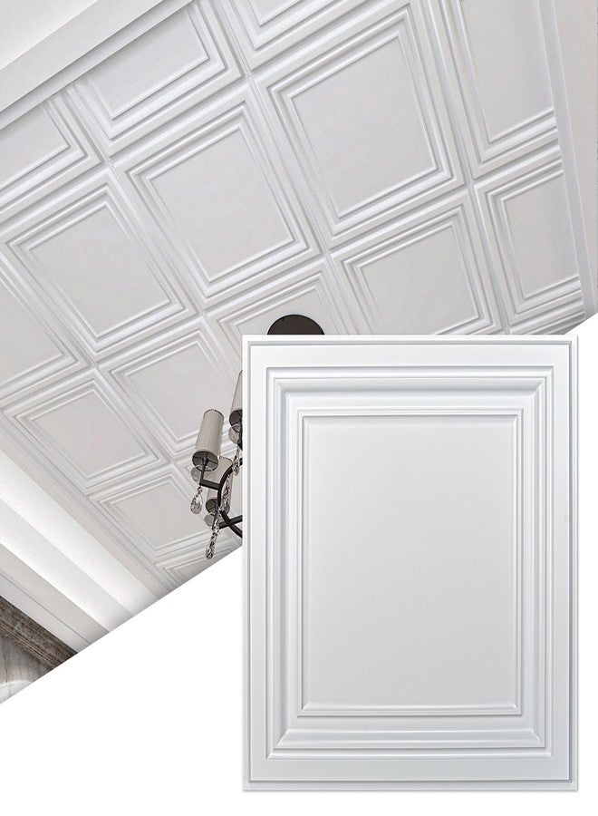 Art3d 12-Pack PVC Drop Ceiling Tiles (48 Sq.Ft), 24"x24" Decorative Panels for Home and Office, 2ft x 2ft, Bright White Finish - Image 1