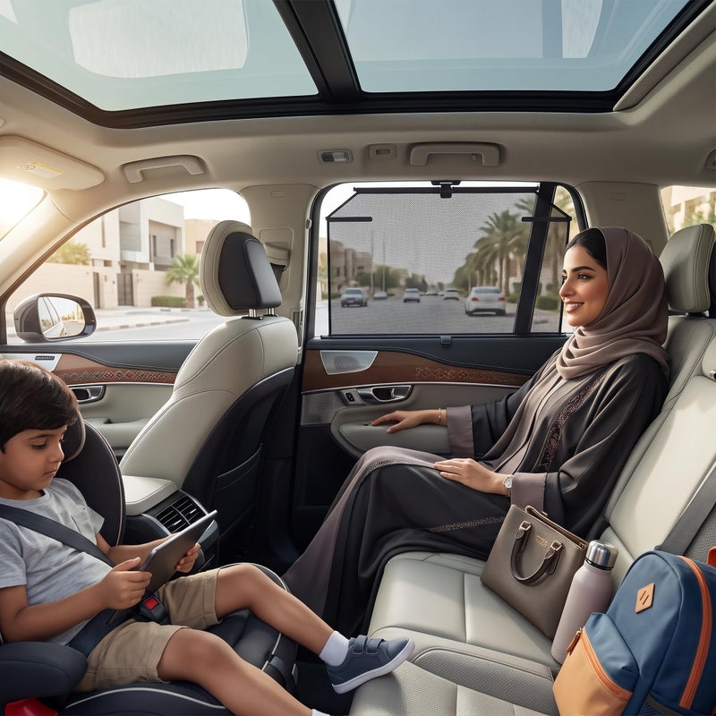 UPALDHOU Car Divider Curtain, Automatic Lifting Telescopic Sun Shade Curtain, Sun Protection for Truck SUV Family Road Trip Office Commute Child Safety - Image 3