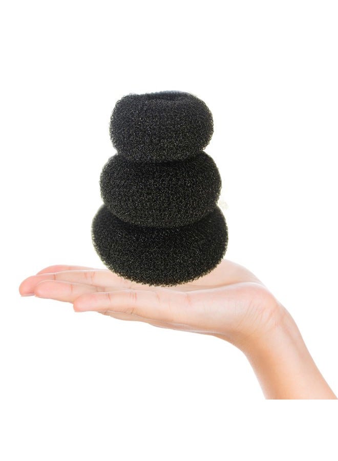 Styla Hair Donut Bun Maker - Easy Styling of Ballet & Sock Buns for Kids (3pc Black) - Image 5