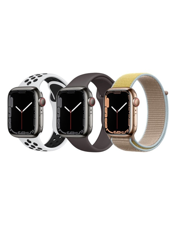 بيرفيي 3 قطع لتبديل سوار الساعة لساعة Apple Watch بأحجام 41/40/38 ملم من السلسلة 8/7/6/5/4/SE.  - Image 1