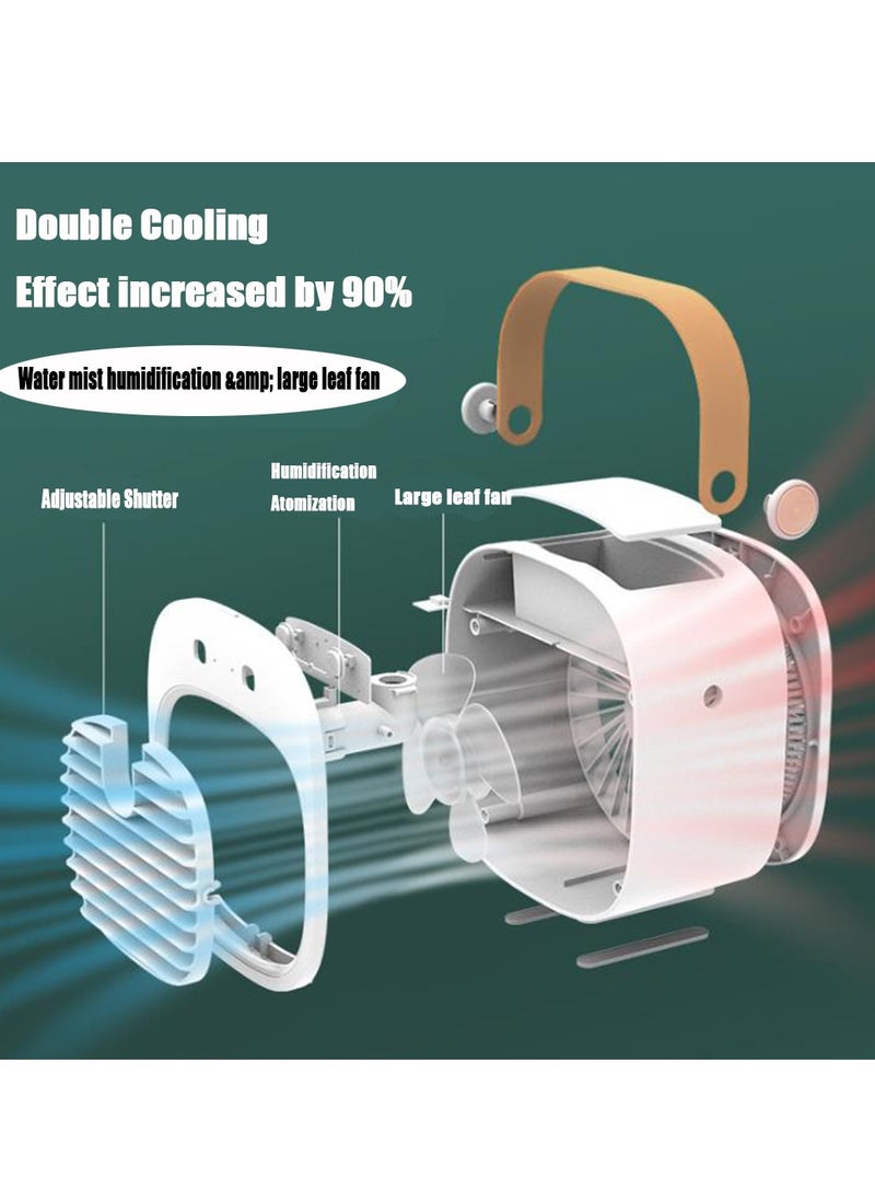 Arabest Portable Air Conditioner，4000mAh Mini Air Conditioner Fan，USB Rechargeable Personal Air Conditioner，3 Speed Quiet Air Cooler for Desktop、Office、Bedroom，study、Travel & Indoor/Outdoor Activities.(White)  - Image 4