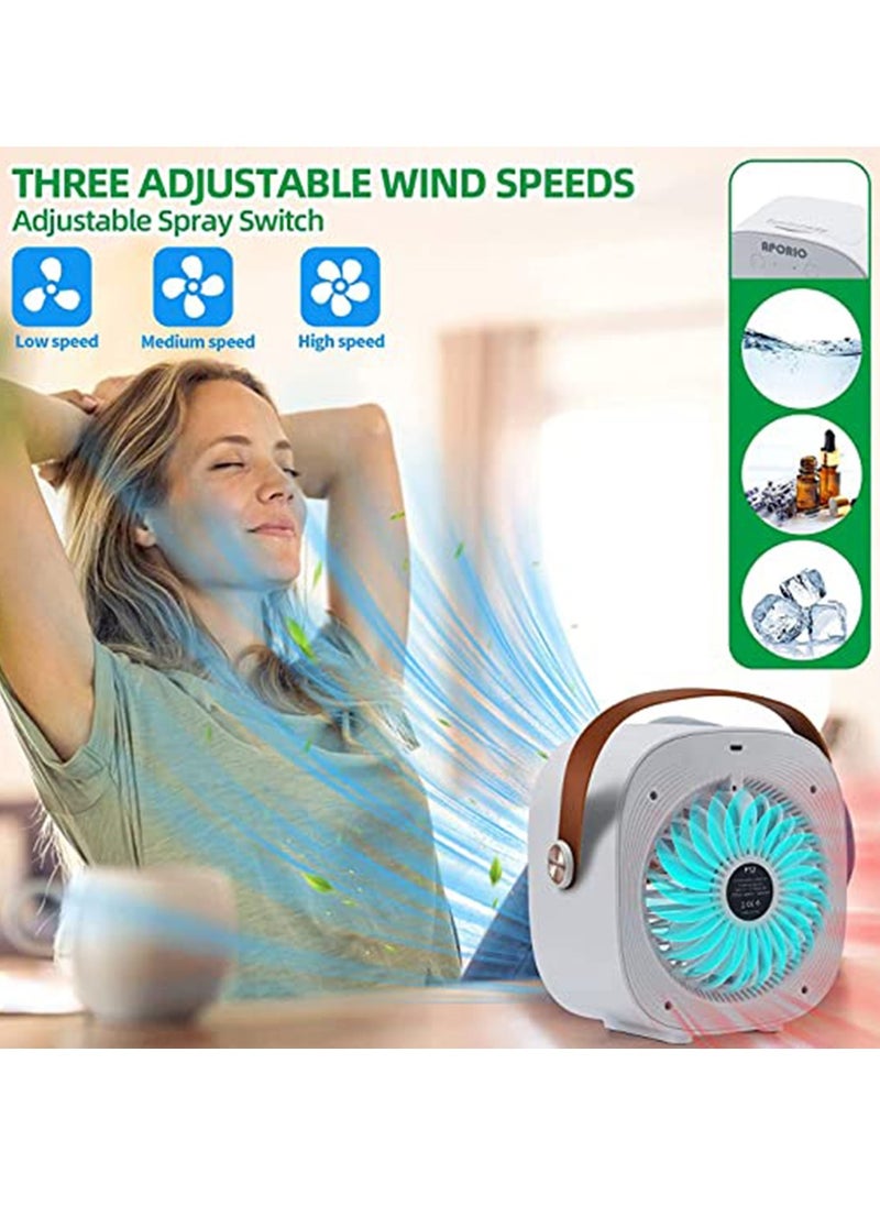 Arabest Portable Air Conditioner，4000mAh Mini Air Conditioner Fan，USB Rechargeable Personal Air Conditioner，3 Speed Quiet Air Cooler for Desktop、Office、Bedroom，study、Travel & Indoor/Outdoor Activities.(White)  - Image 5