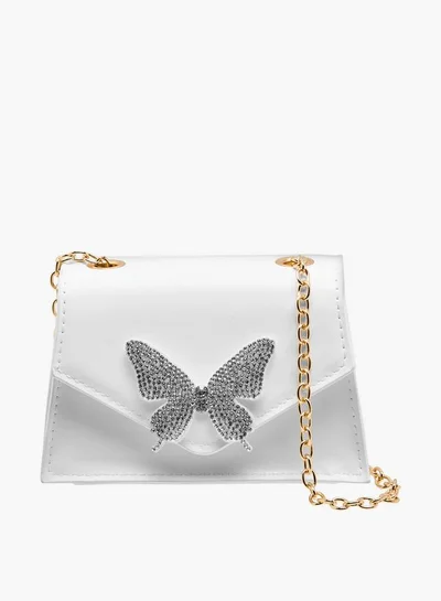Flora Bella By Shoexpress Flora Bella Butterfly Embellished Crossbody Bag with Chain Strap Ramadan Collection