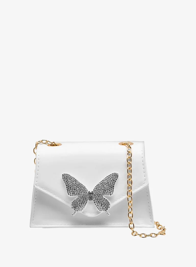 Flora Bella Butterfly Embellished Crossbody Bag with Chain Strap Ramadan Collection