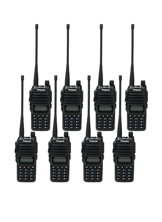 PROMAGE Promage Connect  PC-WT820 Two Way Radios, Eight Pack VOX, 50 CTCSS/ 104 DCS Tones, Tone Searching/Scanning, Dual Standby, PC Programmable, Transmitter Time-Out Timer (TOT), Busy Channel Lock-Out (BCLO), 8 Pack  - Image 1