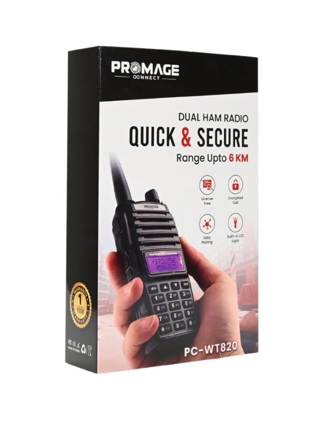 PROMAGE - Promage Connect  PC-WT820 Two Way Radios, Eight Pack VOX, 50 CTCSS/ 104 DCS Tones, Tone Searching/Scanning, Dual Standby, PC Programmable, Transmitter Time-Out Timer (TOT), Busy Channel Lock-Out (BCLO), 8 Pack - Image 1