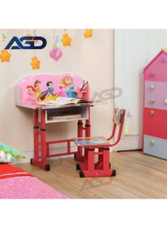 AGD Adjustable Height Educational Kids Desk Study Table and Chair Set Study Table (Pink)  - Image 4