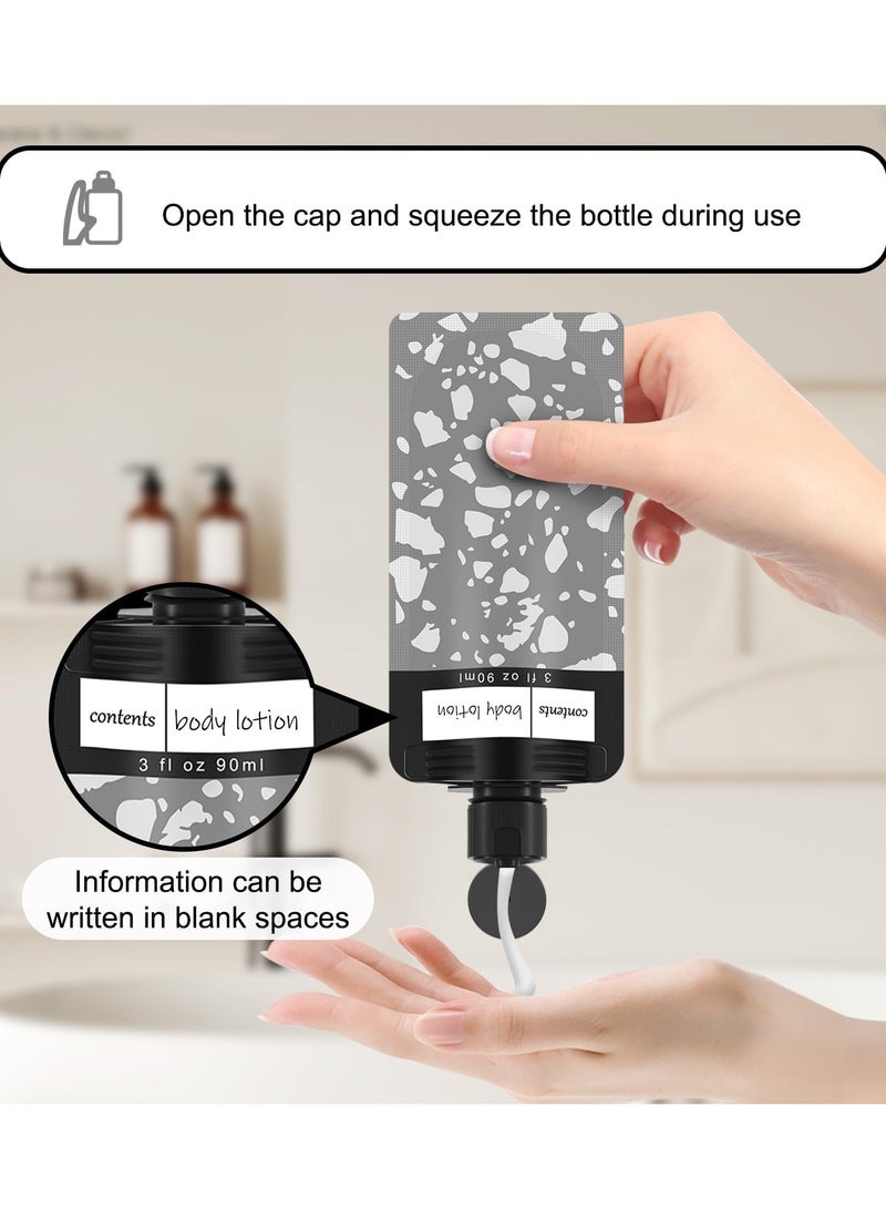 Excefore 18 PCS Travel Refillable Empty Squeeze Pouch, Portable Liquid Packing Bags, Leakproof Cosmetic Containers Travel Lotion/Shampoo Stand-Up Bags Refillable Travel Toiletry Accessories, 3fl oz 90ml - Image 3
