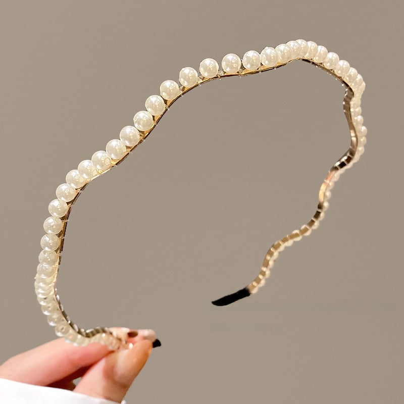 Generic Kids Pearl Headband Princess Elegant Hairband 13# wave small pearl