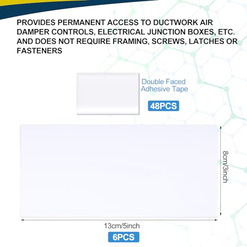 Sosation 6 Pcs 5 x 3 Inch Flat Blank Plate Wall Hole Covers Ceiling Covers Plate with 48 Pcs Double Faced Adhesive Tape for Floor or Wall(5 x 3 Inch) - Image 2