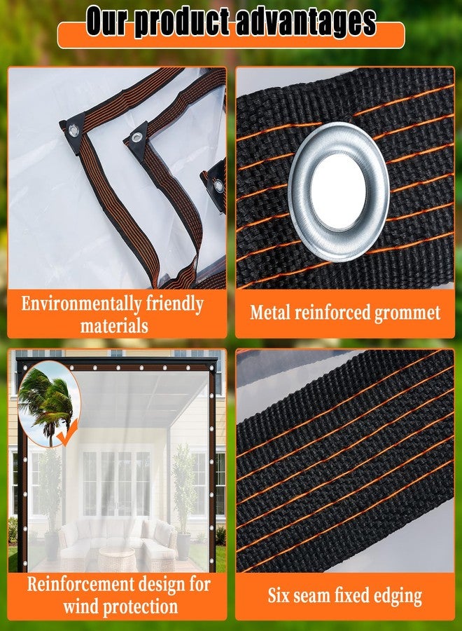 ZYP 6x10 FT Heavy Duty Clear Waterproof Tarps Outdoor Garden Rainproof Covering,Clear Vinyl Tarp with Grommets,Transparent Waterproof Tarpaulin for Covering Henhouse Porch Canopy Plant Camping - Image 3
