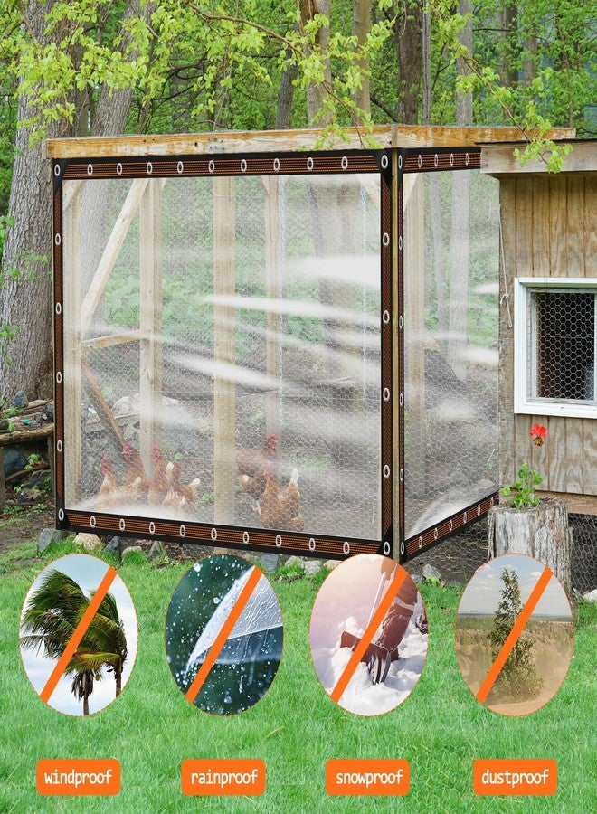 ZYP 6x10 FT Heavy Duty Clear Waterproof Tarps Outdoor Garden Rainproof Covering,Clear Vinyl Tarp with Grommets,Transparent Waterproof Tarpaulin for Covering Henhouse Porch Canopy Plant Camping - Image 4