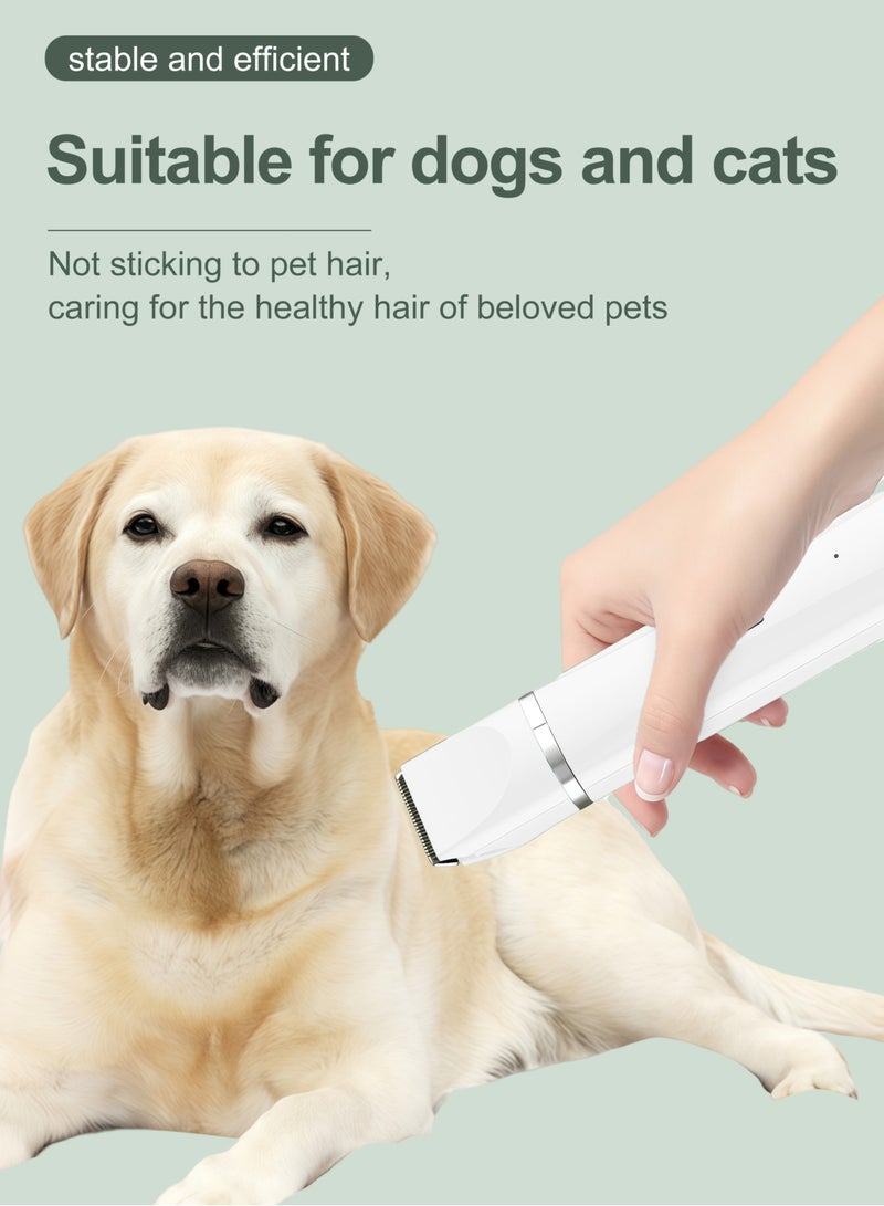 Generic Pet hair trimmer, suitable for cats, dogs, silent, 4 blade heads, 4 limit combs, full body hair / nail polish / paw hair / local hair, safe, long-lasting, White - Image 3