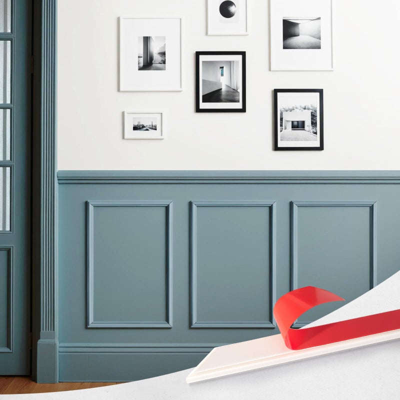 U-pick Upick Wall Molding Kit, Pre-Cut Peel and Stick Paintable Wainscoting Panels, Decorative Trim for Accent Walls (16"x24", 3-Frame Set) - Image 1