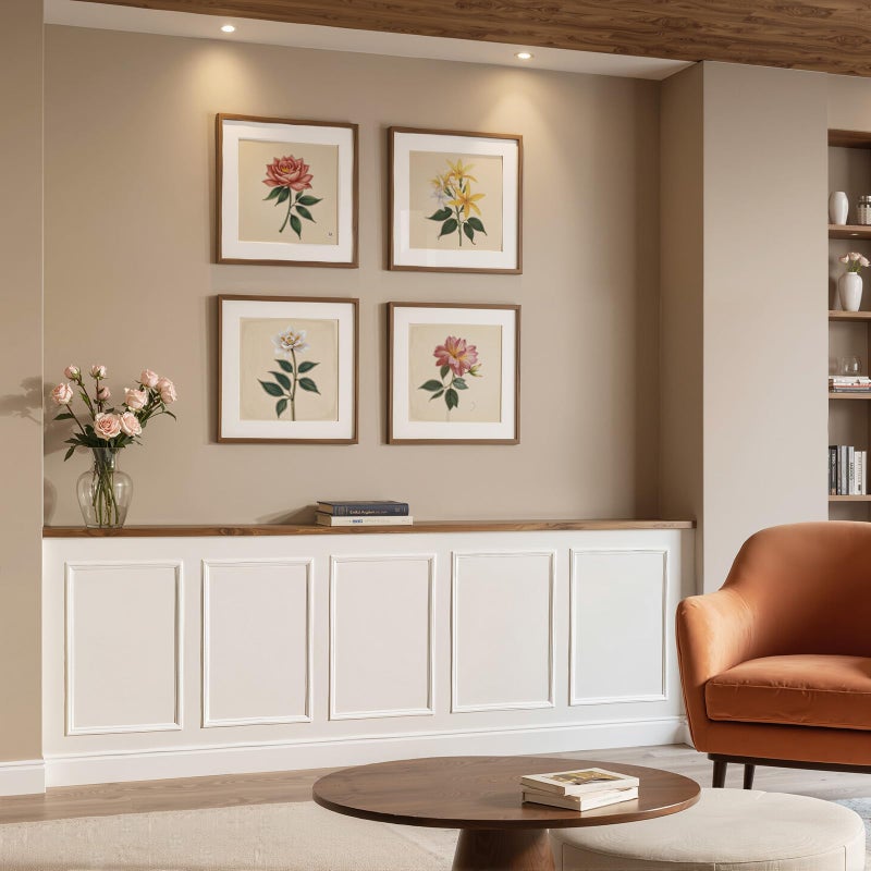U-pick Upick Wall Molding Kit, Pre-Cut Peel and Stick Paintable Wainscoting Panels, Decorative Trim for Accent Walls (16"x24", 3-Frame Set) - Image 2