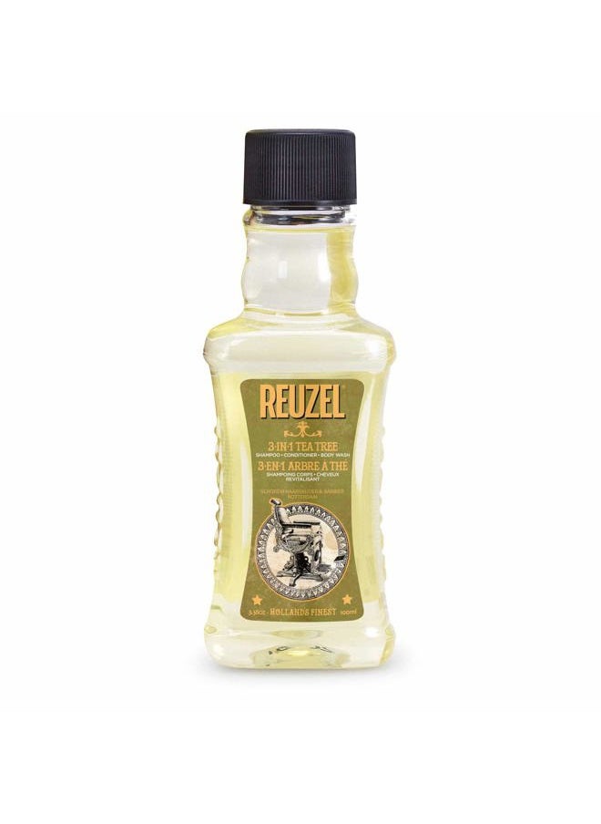 Reuzel - 3-In-1 Tea Tree Shampoo, Cleanses Hair and Body, 3.38 oz - Image 1