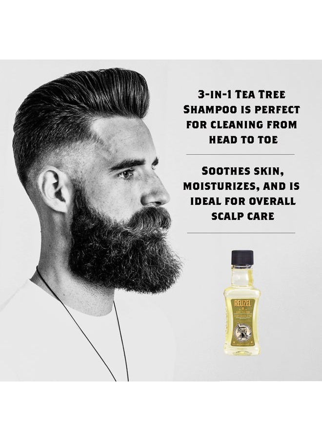 Reuzel - 3-In-1 Tea Tree Shampoo, Cleanses Hair and Body, 3.38 oz - Image 1