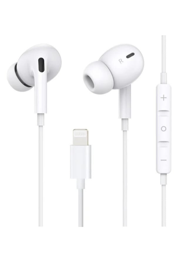 Rahnial Wired Earbuds Headphones for iPhone 14 13 12 11 Pro Max XR XS Max X 8 7 Plus – Lightning Earphones with Microphone, Volume Control, High Bass Stereo Sound, Wired Headset for iPhone iPad – White - Image 1