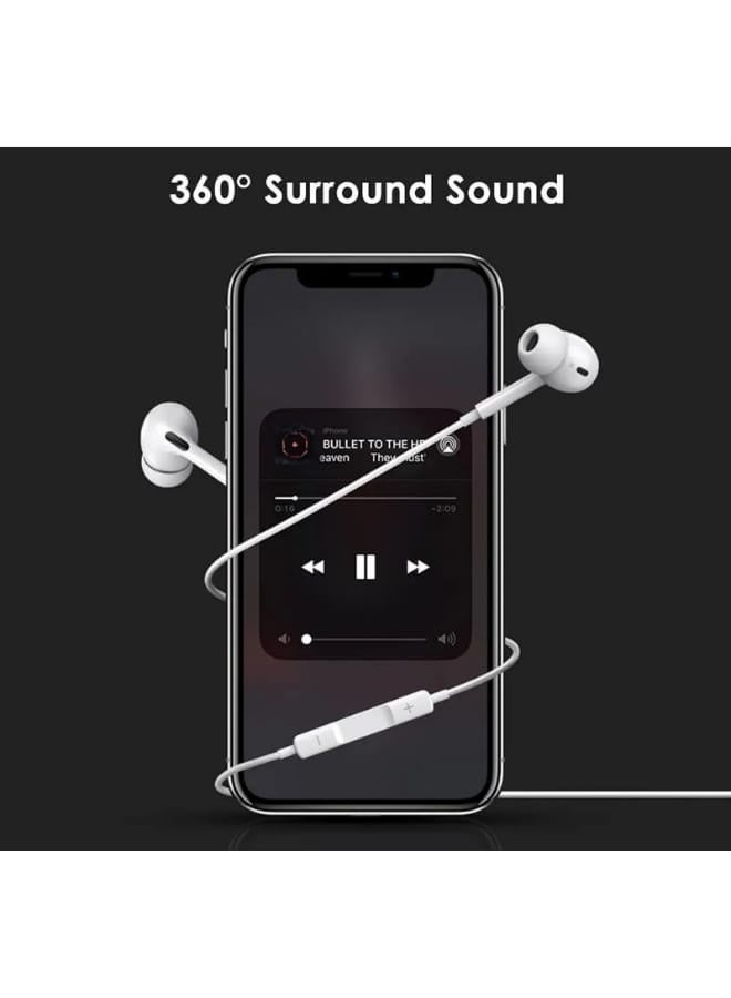 Rahnial Wired Earbuds Headphones for iPhone 14 13 12 11 Pro Max XR XS Max X 8 7 Plus – Lightning Earphones with Microphone, Volume Control, High Bass Stereo Sound, Wired Headset for iPhone iPad – White - Image 5