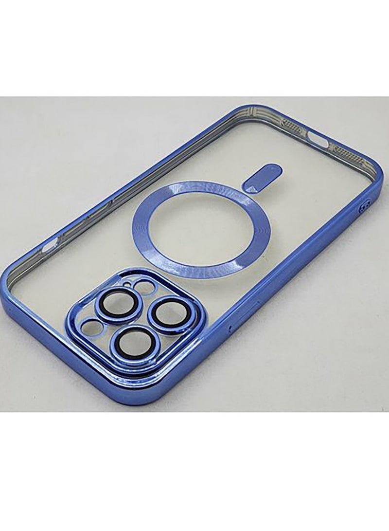 IPhone 14 Pro Max (6.7 Inch) MagSafe Case With Colored Sides & Camera Protection - Clear / Light Blue  - Image 1