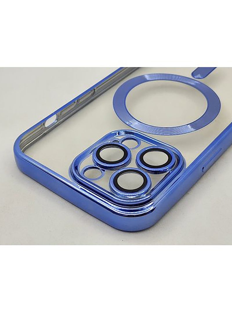 IPhone 14 Pro Max (6.7 Inch) MagSafe Case With Colored Sides & Camera Protection - Clear / Light Blue  - Image 2