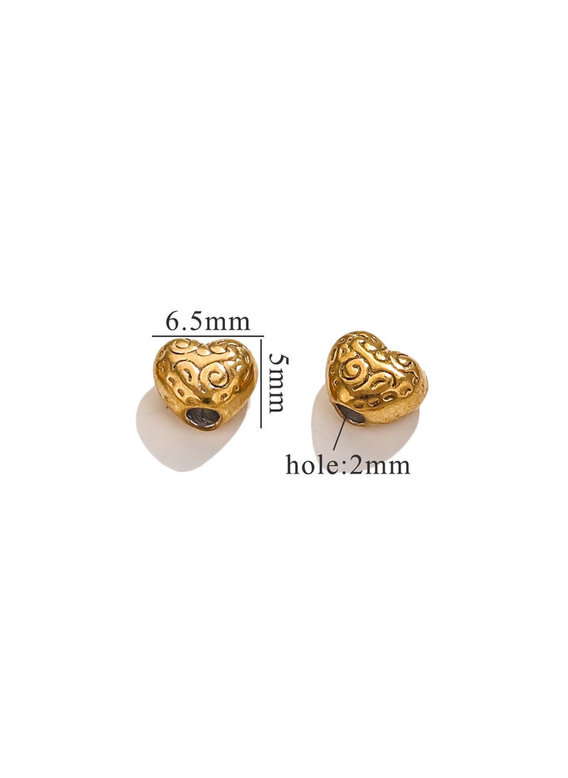 Generic - Stainless Steel Baroque Style Beads Titanium Steel DIY Bracelet Necklace Colorfast Waterproof Accessories For Jewelry Crafting Gold-C [0.5g]] - Image 1