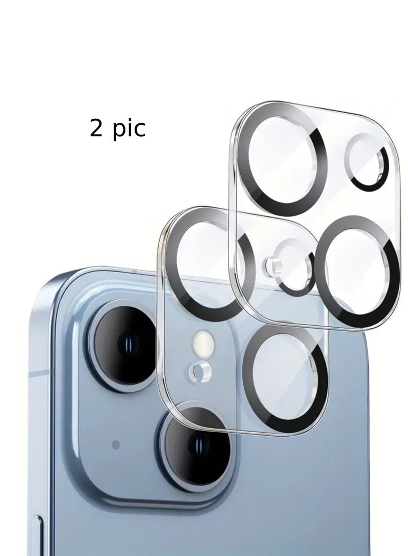 Black Tiger 2-piece Anti-scratch Tempered Glass Camera Cover for iPhone 13 Camera Protector - Image 1