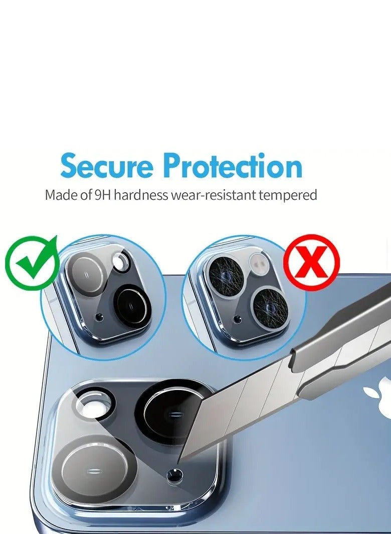 Black Tiger 2-piece Anti-scratch Tempered Glass Camera Cover for iPhone 13 Camera Protector - Image 3