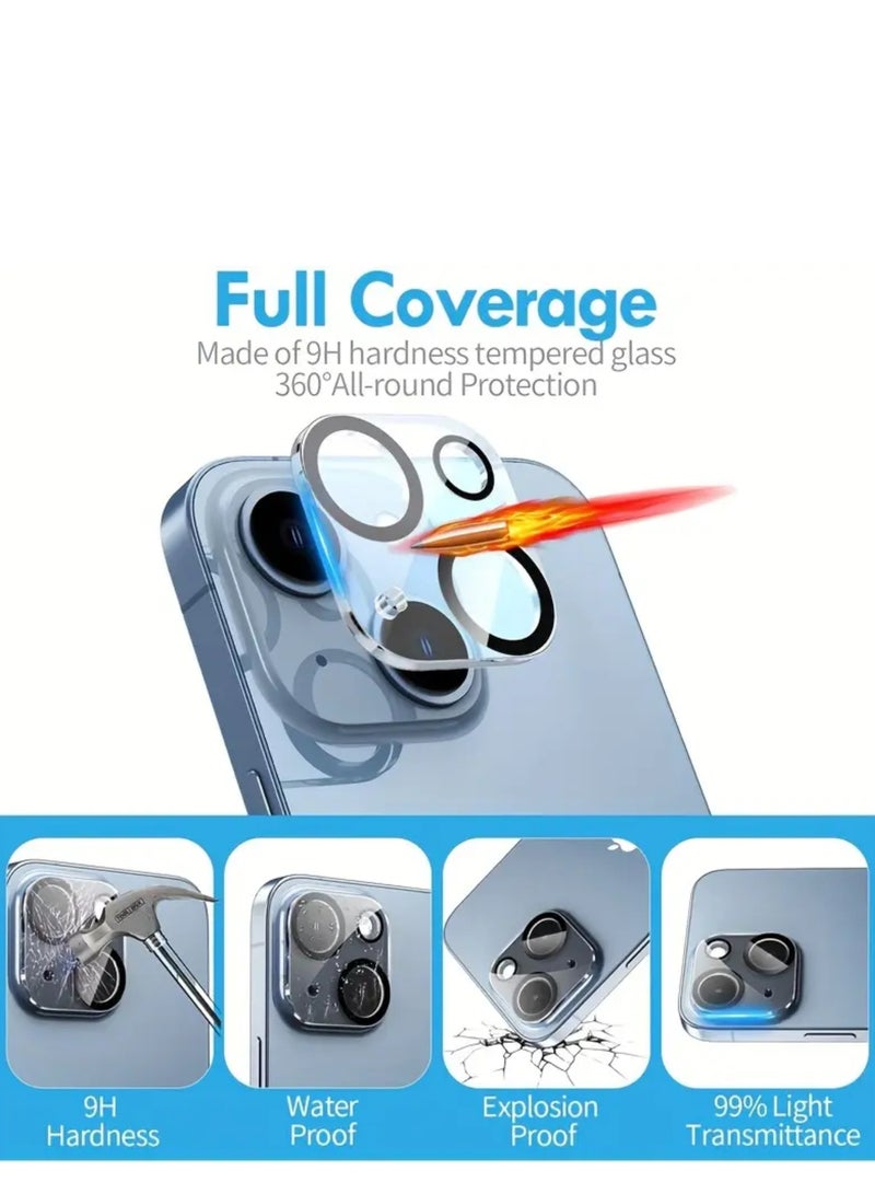 Black Tiger 2-piece Anti-scratch Tempered Glass Camera Cover for iPhone 13 Camera Protector - Image 4