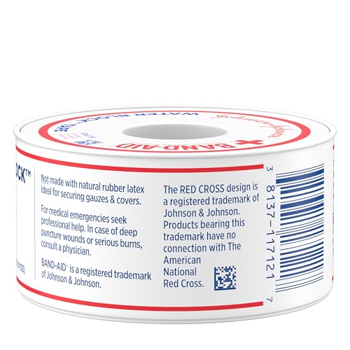 Band-Aid Brand First Aid Water Block 100% Waterproof Self-Adhesive Tape Roll for Durable Wound Care to Firmly Secure Bandages, 1 in by 10 yd - Image 5