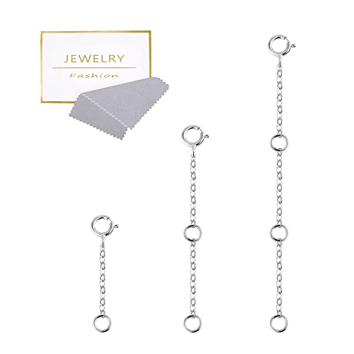 ALEXCRAFT Bracelet Extender Durable White Gold Extenders for Necklace Bracelet Anklet Extension Chains Necklace Extender（1 2 3 inch） - Image 1