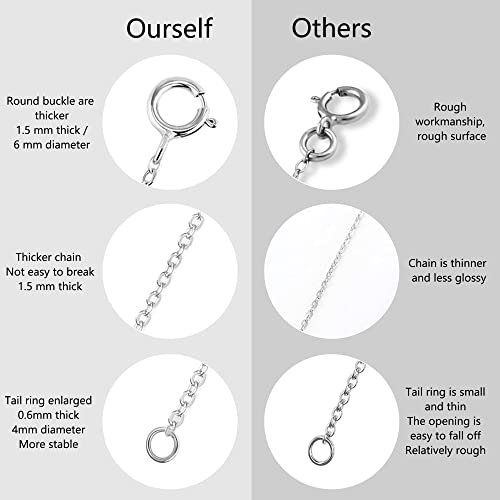 ALEXCRAFT Bracelet Extender Durable White Gold Extenders for Necklace Bracelet Anklet Extension Chains Necklace Extender（1 2 3 inch） - Image 2