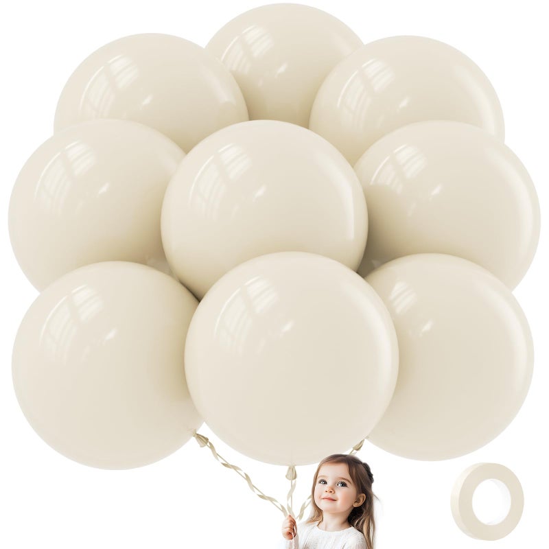 ADOINBY 36 Inch White Sand Balloons 9Pcs Giant White Sand Balloons Jumbo Large Thick Big Cream Latex Balloons for Birthday Baby Shower Wedding Anniversary Gender Reveal Photo Shoot Party Decorations - Image 3
