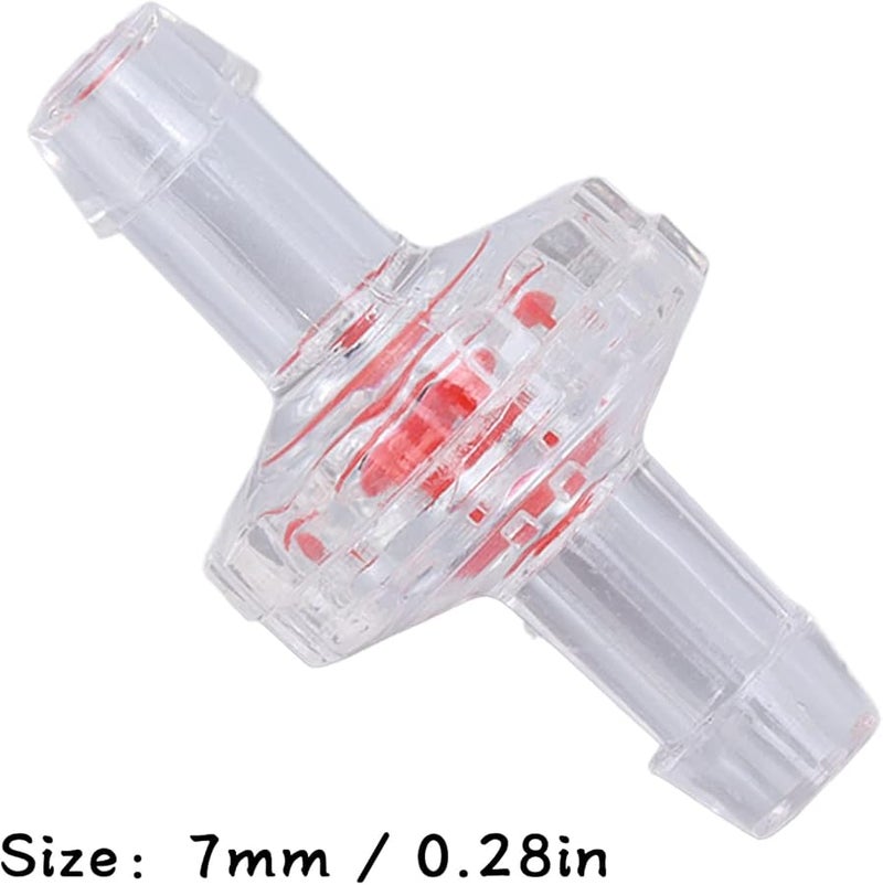 7 مم صمام فحص شفاف أحادي الاتجاه مع وصلة خرطوم بلاستيكية للماء والغاز والسائل - Image 5
