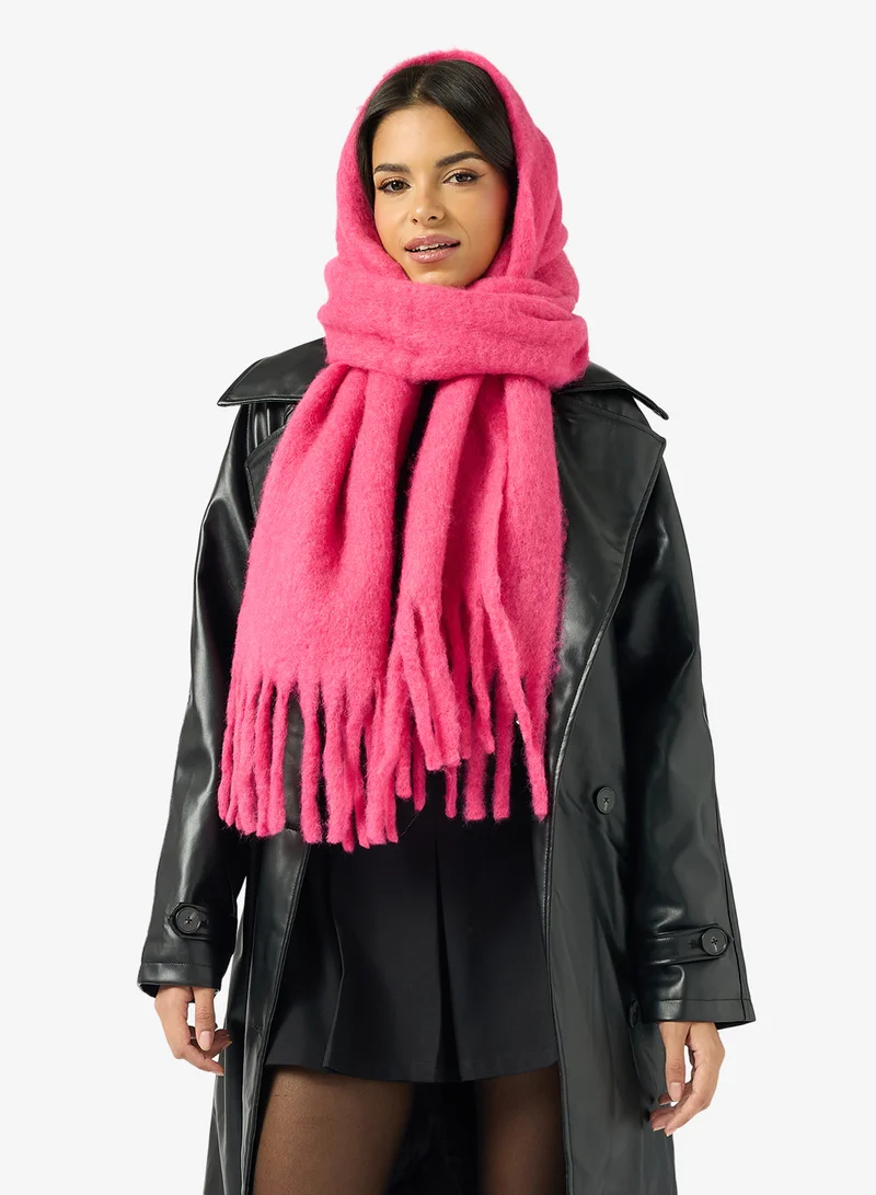 جينجر Fluffy Tassel Scarf