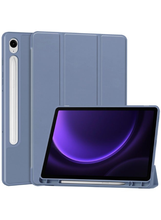 Samsung Galaxy Tab S9 Case, Tri-Fold Smart Tablet Case with S Pen Holder, Multi-Viewing Angles Stand Soft Silicone Folio Case Cover with Auto Wake Sleep for Samsung Tab S9 11 inch 2023, Purple - Image 1