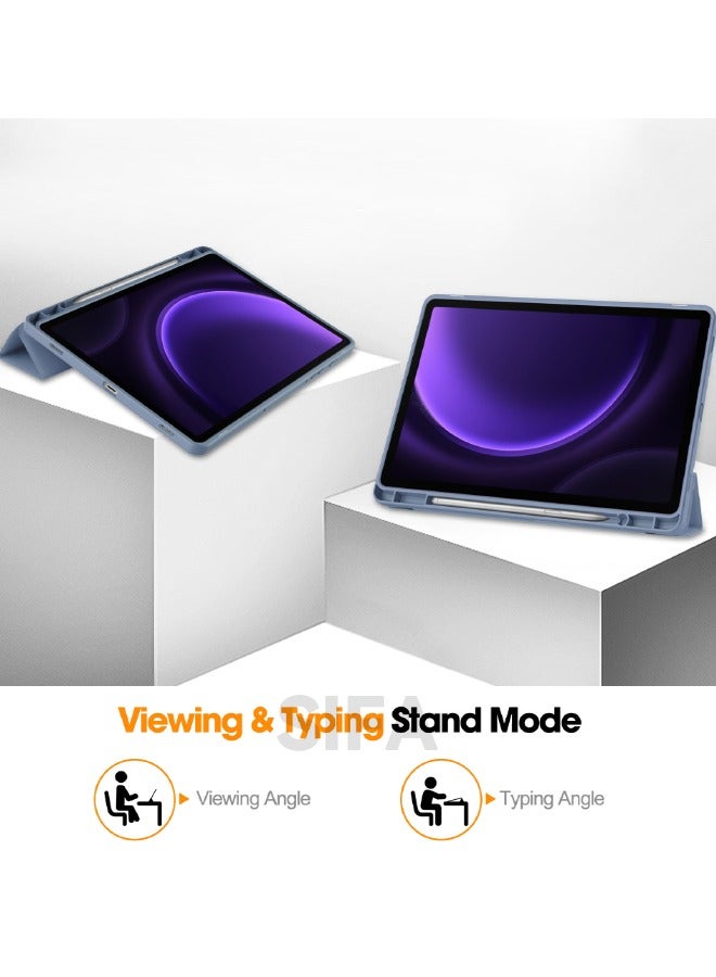 Samsung Galaxy Tab S9 Case, Tri-Fold Smart Tablet Case with S Pen Holder, Multi-Viewing Angles Stand Soft Silicone Folio Case Cover with Auto Wake Sleep for Samsung Tab S9 11 inch 2023, Purple - Image 5