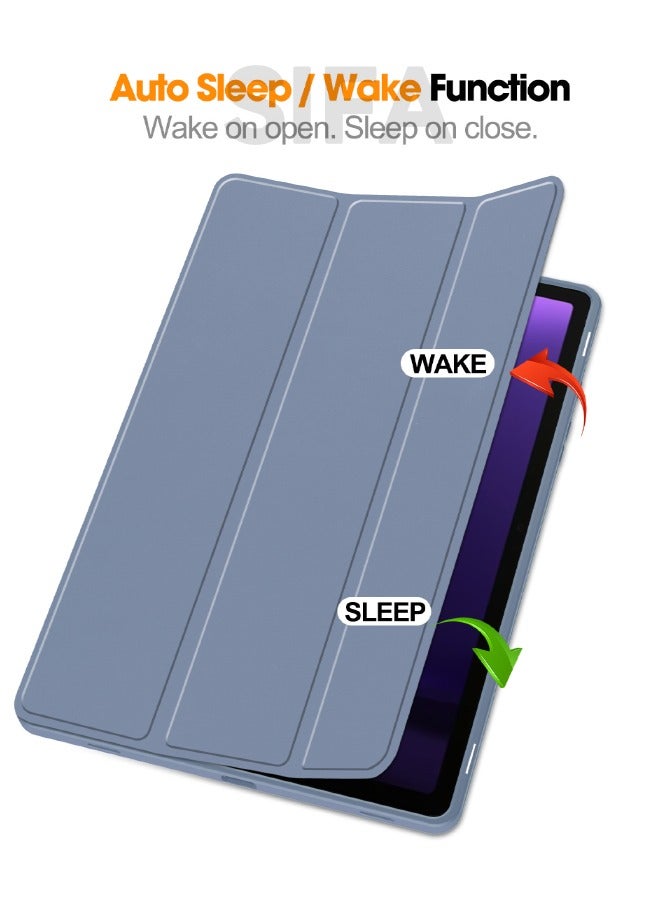 Samsung Galaxy Tab S9 Case, Tri-Fold Smart Tablet Case with S Pen Holder, Multi-Viewing Angles Stand Soft Silicone Folio Case Cover with Auto Wake Sleep for Samsung Tab S9 11 inch 2023, Purple - Image 2