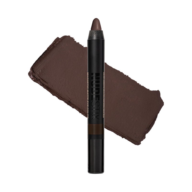 Nudestix Magnetic Matte Eye Color â€“ 3-in-1 Long-Wear Cream Eyeshadow Pencil, Eyeliner & Primer | Waterproof, Budge-Proof Matte Finish | Vegan & Cruelty-Free Eye Makeup, Shade: Cocoa - Image 1
