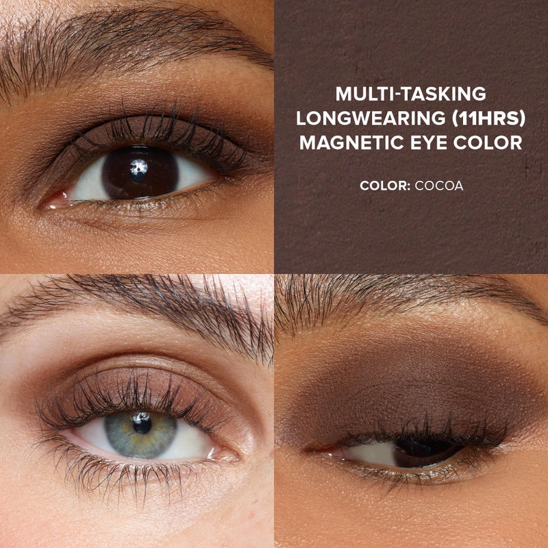 Nudestix Magnetic Matte Eye Color â€“ 3-in-1 Long-Wear Cream Eyeshadow Pencil, Eyeliner & Primer | Waterproof, Budge-Proof Matte Finish | Vegan & Cruelty-Free Eye Makeup, Shade: Cocoa - Image 4