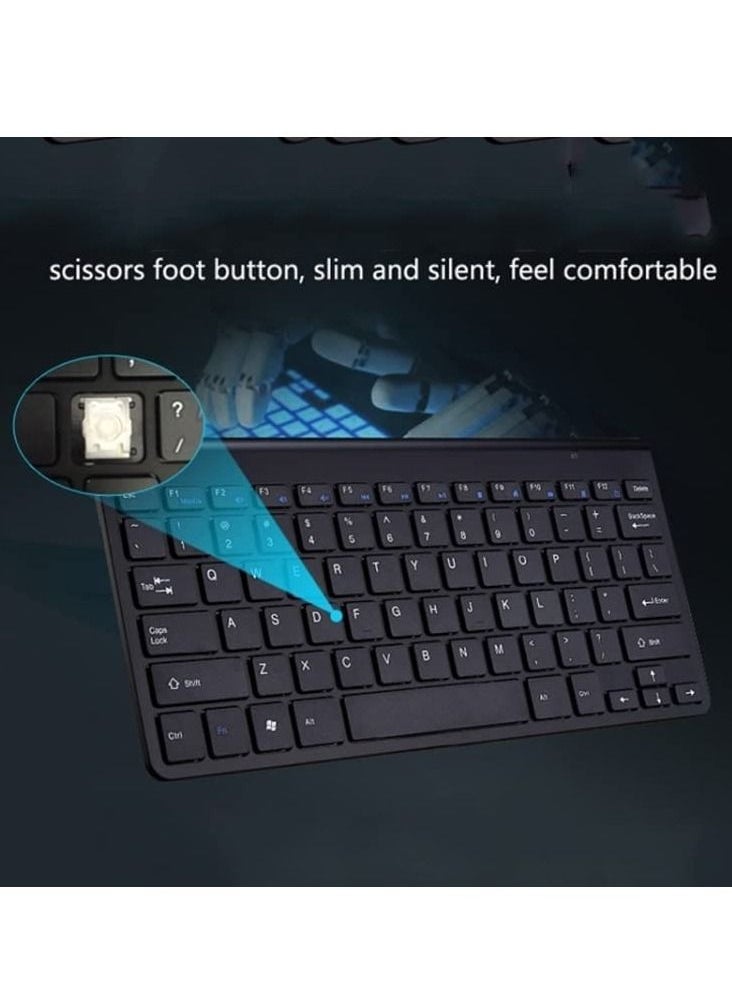 Generic - 2.4Ghz Wireless Keyboard Mouse Combo Ultra Thin Portable Keyboard with USB Receiver Compatible with Computer - Image 1