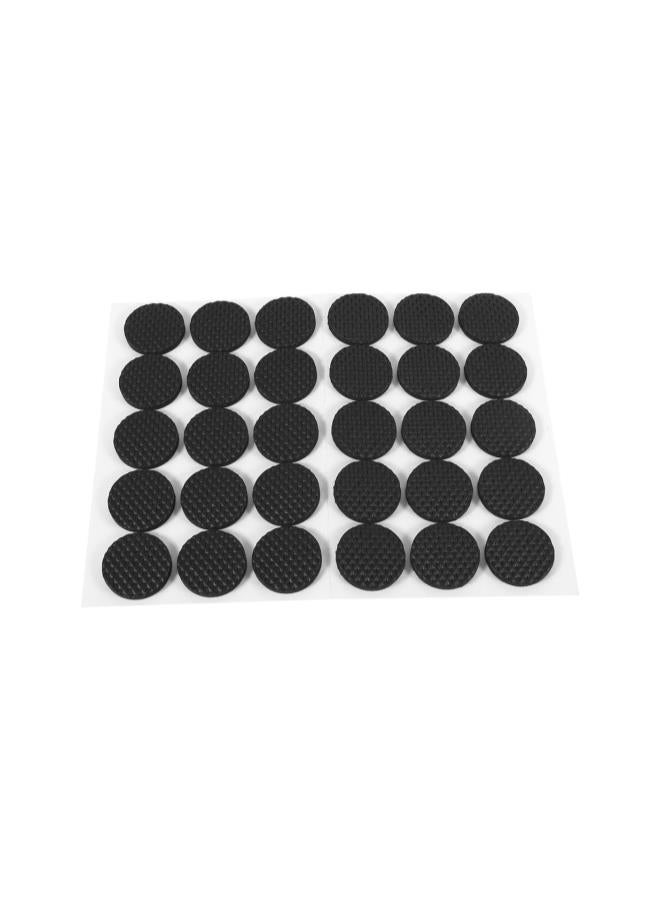 وسادات أثاث غير قابلة للانزلاق، 30 قطعة، ملصقات خلفية مطاطية واقية للأرضيات، وسادات مطاطية للأرجل الأثاث، مناسبة للأرائك والطاولات والكراسي، بقطر 1 بوصة، باللون الأسود - Image 1