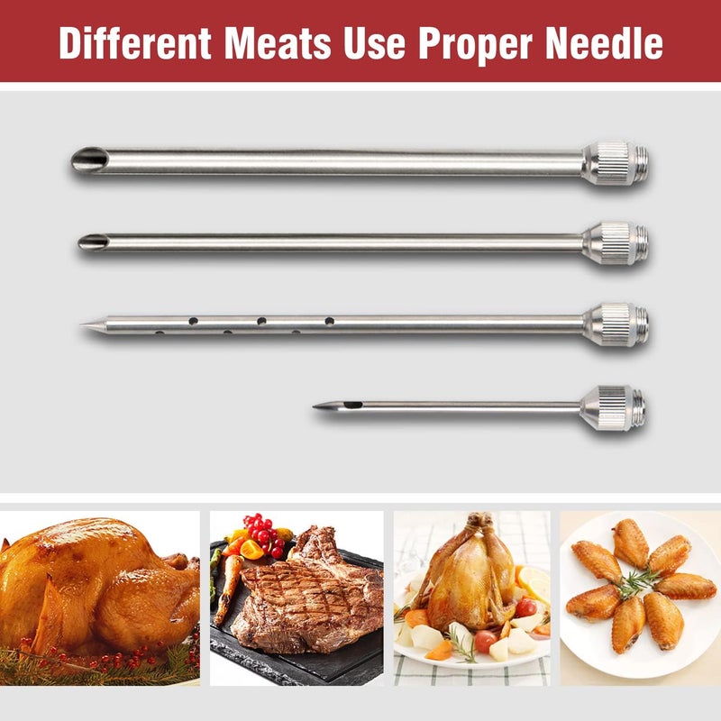 Tri-Sworker Meat Injectors for Smoking with Case and 4 Flavor Food Injector Syringe Needles, Injector Marinades for Meat, Turkey, Brisket; 2-oz; Including Paper and E-Book (PDF) User Manual - Image 3