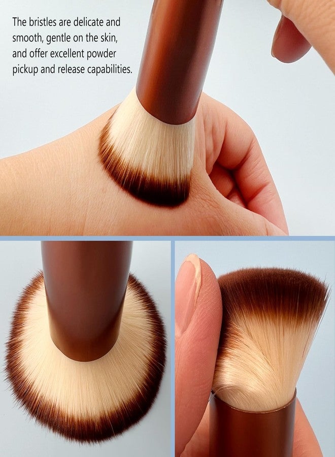 Zoolinn Rose Golden/White Professional Foundation Brush – Flat Top Makeup Brush for Liquid, Mineral Powder & Buffing, Flawless Blending & Stippling - Image 3