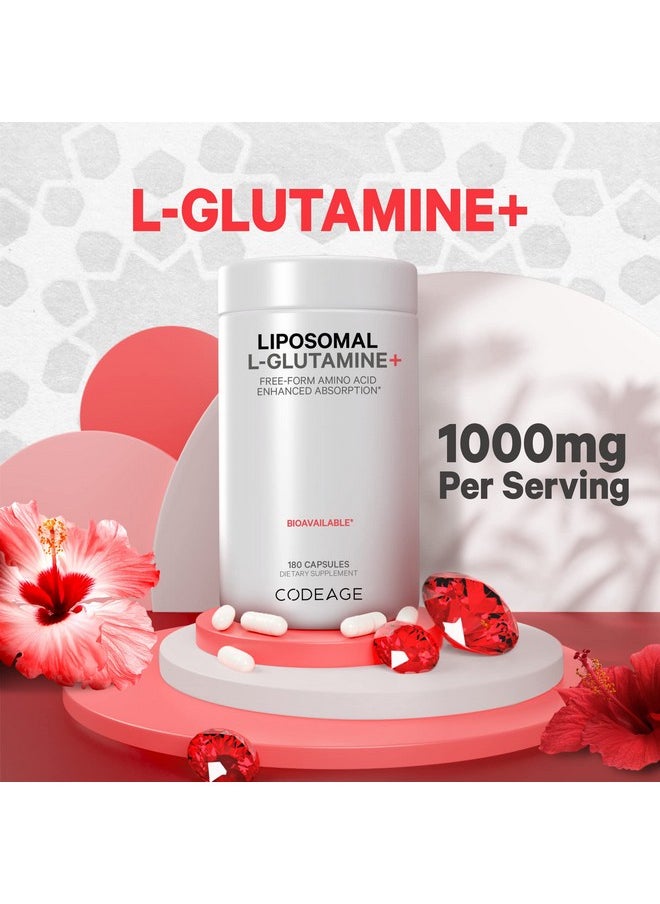 Codeage Codeage Liposomal L-Glutamine Capsule Supplement - 1,000 mg L-Glutamine per Serving - 3-Month Supply - Liposomal Delivery, Vegan Pills, Non-GMO, Gluten-Free Amino Acid - 180 Capsules  - Image 3