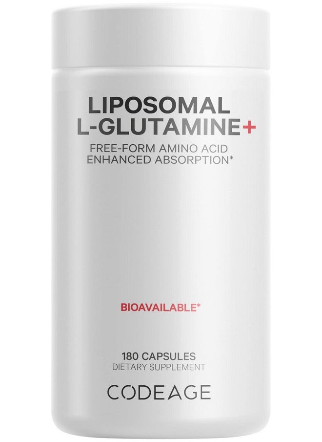 Codeage Codeage Liposomal L-Glutamine Capsule Supplement - 1,000 mg L-Glutamine per Serving - 3-Month Supply - Liposomal Delivery, Vegan Pills, Non-GMO, Gluten-Free Amino Acid - 180 Capsules  - Image 1