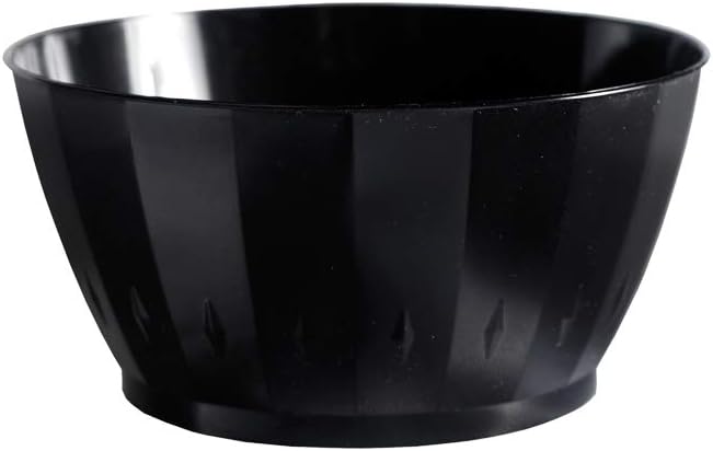Party Essentials DeluxeElegance Quality Plastic 6Ounce FruitNutDessert Bowls Black 20 Count - Image 1